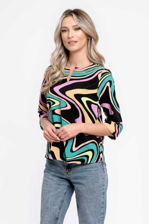 Bluza tip camasa multicolor Aislinn Natalee Fashion