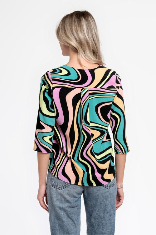 Bluza tip camasa multicolor Aislinn Natalee Fashion