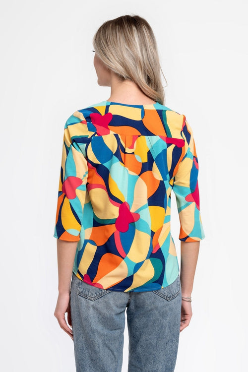 Bluza tip camasa multicolor Sara Natalee Fashion