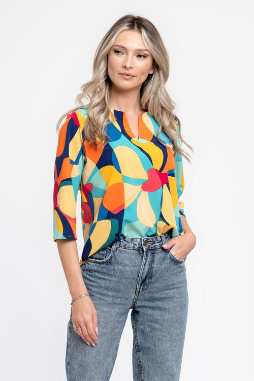 Bluza tip camasa multicolor Sara Natalee Fashion