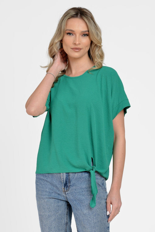 Natalee Fashion Bluză Bluza verde casual lejera  Antanasia