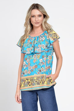Natalee Fashion Bluză Bluza voal viscoza turqoise Damaris