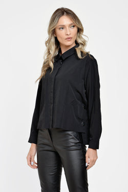 Camasa neagra oversize Esfir Natalee Fashion