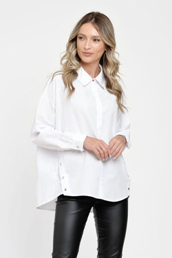 Camasa oversize alba Clara Natalee Fashion