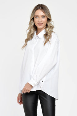 Camasa oversize alba Clara Natalee Fashion