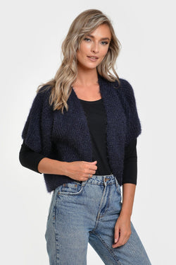Cardigan scurt navy Abby Natalee Fashion