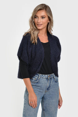 Cardigan scurt navy Abby Natalee Fashion