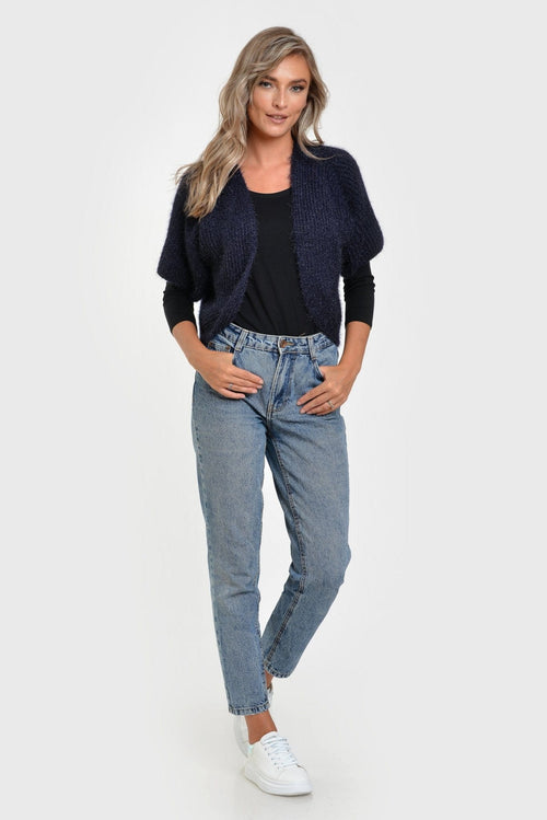 Cardigan scurt navy Abby Natalee Fashion