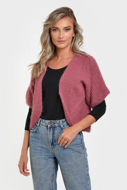 Cardigan scurt roze Abeona Natalee Fashion