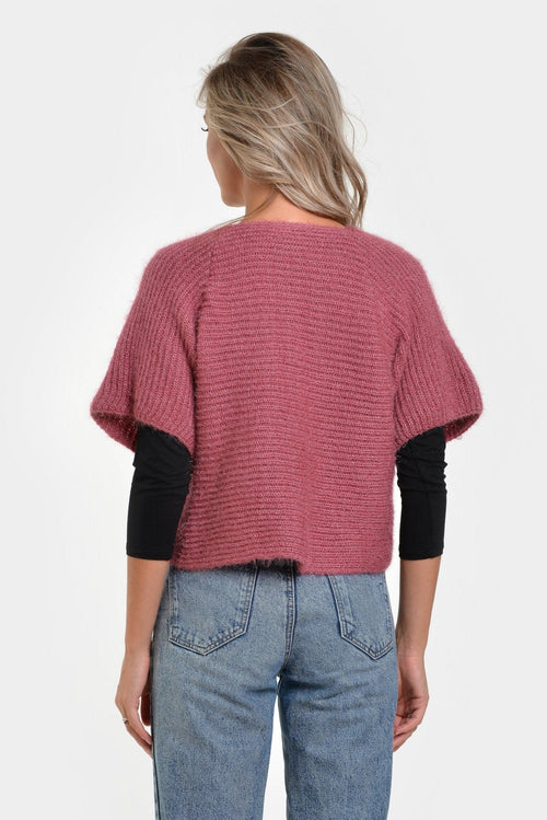 Cardigan scurt roze Abeona Natalee Fashion