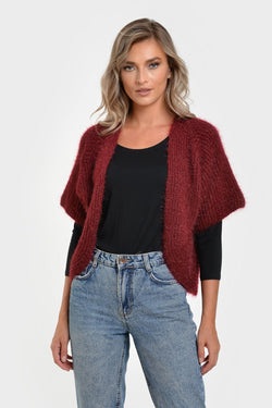 Cardigan scurt visiniu Adalgiza Natalee Fashion