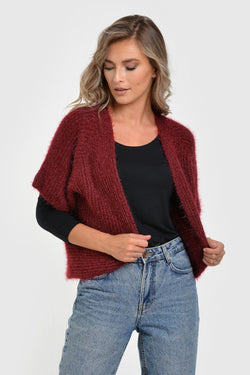 Cardigan scurt visiniu Adalgiza Natalee Fashion