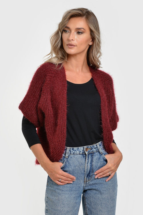 Cardigan scurt visiniu Adalgiza Natalee Fashion