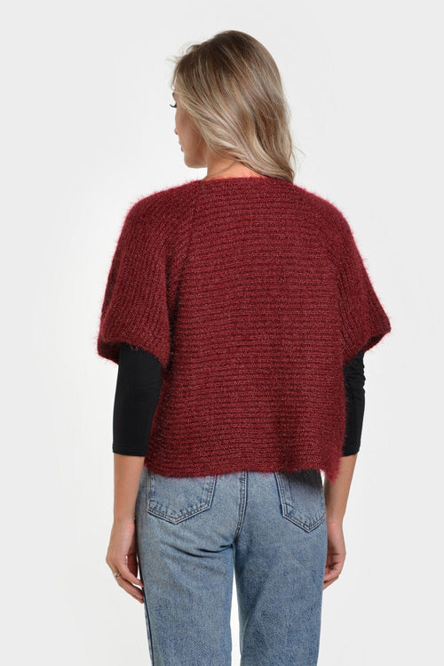 Cardigan scurt visiniu Adalgiza Natalee Fashion