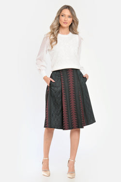 Fusta cu imprimeu geometric Sabrina Natalee Fashion