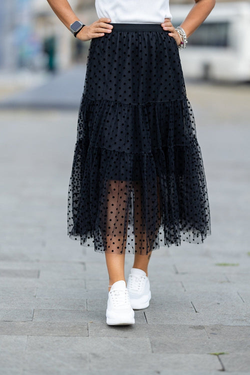 Fusta dama casual tull buline Leila Natalee Fashion