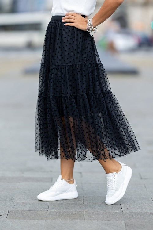 Fusta dama casual tull buline Leila Natalee Fashion