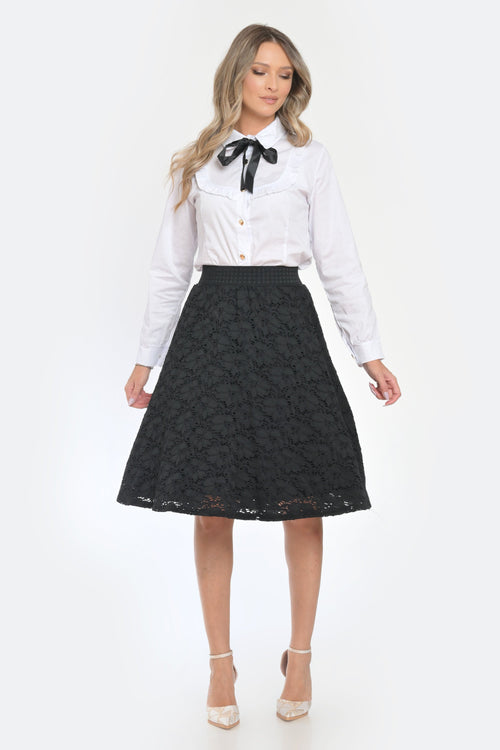 Fusta dama dantela neagra Sara Natalee Fashion