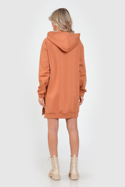 Hanorac caramiziu Zenaida Natalee Fashion