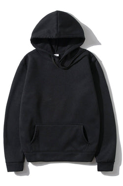 Hanorac negru cu buzunare si gluga Iustina Natalee Fashion