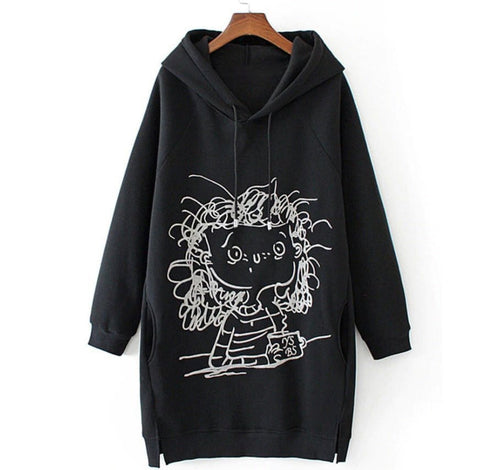 Hanorac negru Serena Natalee Fashion