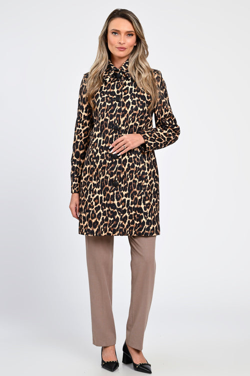 Jachetă tip palton cu imprimeu leopard Amira Natalee