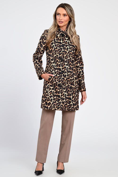 Jachetă tip palton cu imprimeu leopard Amira Natalee