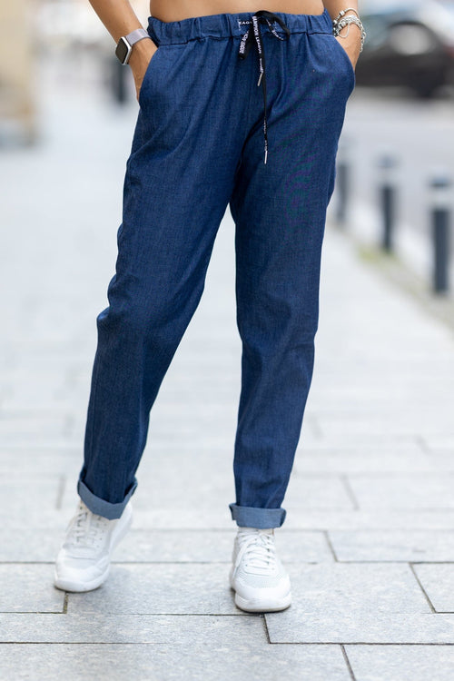 Pantalon casual cu snur Sorana Natalee Fashion