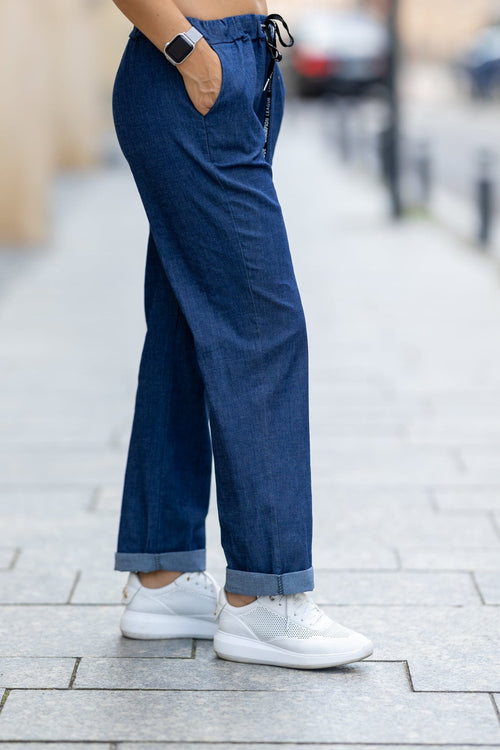 Pantalon casual cu snur Sorana Natalee Fashion