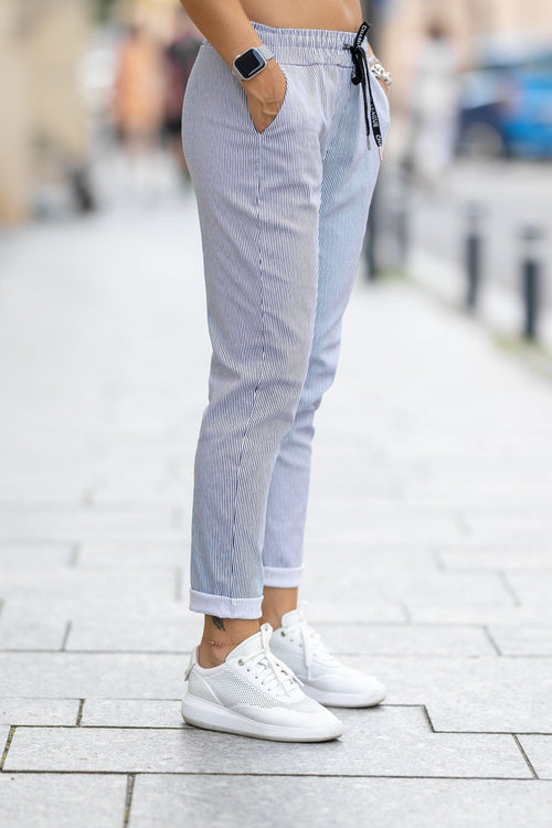 Pantalon casual dungi navy Cleopatra Natalee Fashion