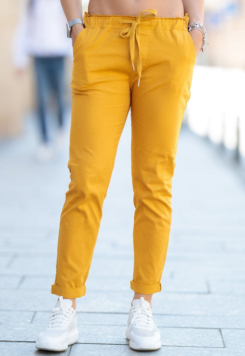 Pantalon casual mustar Chiara Natalee Fashion
