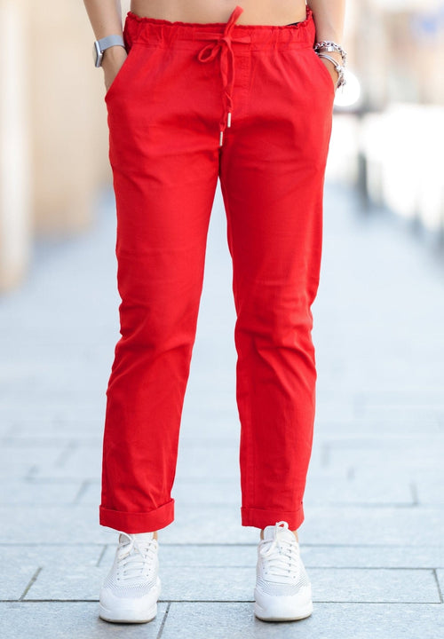 Pantalon casual rosu Sara Natalee Fashion