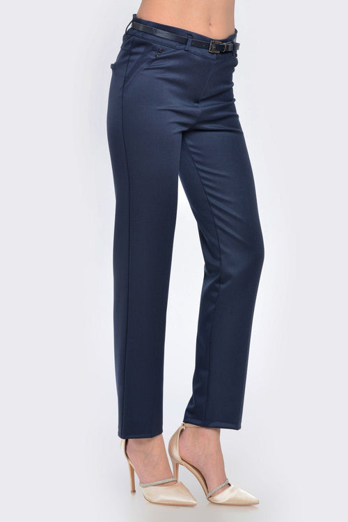 Pantalon casual drept navy Moly Natalee Fashion