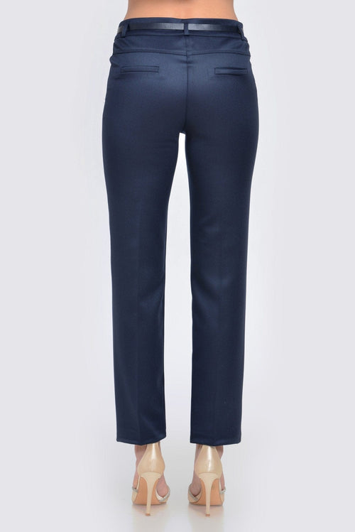 Pantalon casual drept navy Moly Natalee Fashion
