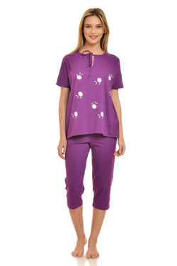Natalee Fashion Pijamale Dama Pijama margarete mov 3/4 Natalee