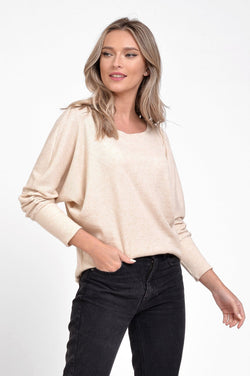 Pulover crem Irina Natalee Fashion