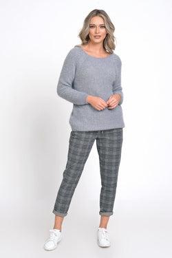 Pulover dama Gri inchis Briana Natalee Fashion