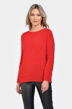 Pulover dama rosu Adelaida Natalee Fashion