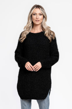 Pulover lung negru Miriam Natalee Fashion