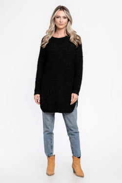 Pulover lung negru Miriam Natalee Fashion