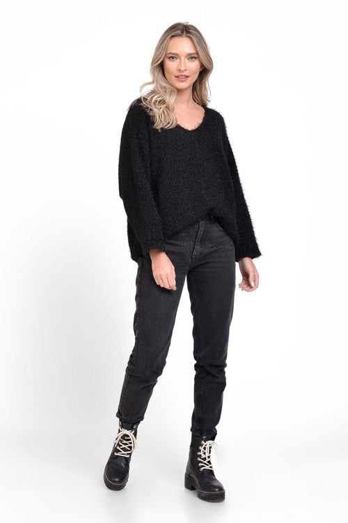 Pulover casual negru Gardenia Natalee Fashion