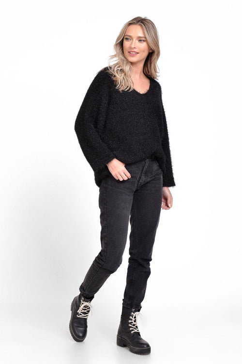 Pulover casual negru Gardenia Natalee Fashion