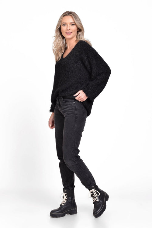 Pulover casual negru Gardenia Natalee Fashion