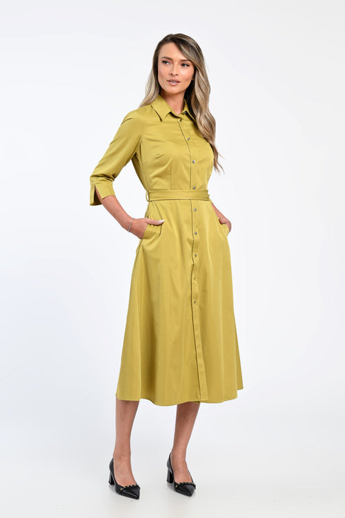 Rochie cămașă galben muștar Daria Natalee