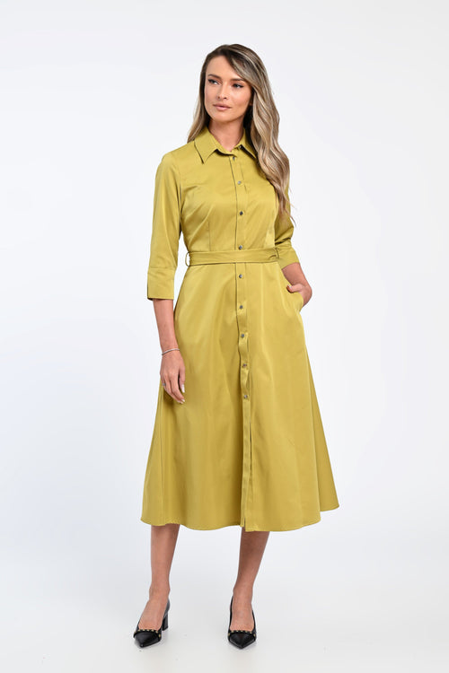 Rochie cămașă galben muștar Daria Natalee