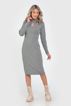 Rochie casual lacrima negru & alb Rosalind Natalee Fashion