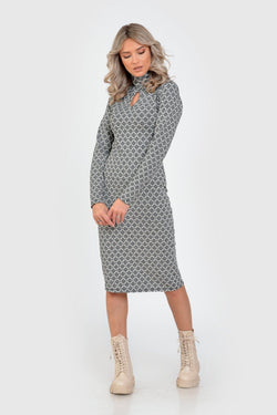 Rochie casual lacrima negru & alb Rosalind Natalee Fashion