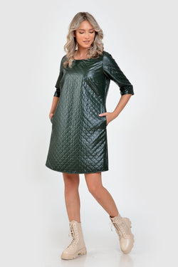 Rochie casual matlasata verde Sancha Natalee Fashion