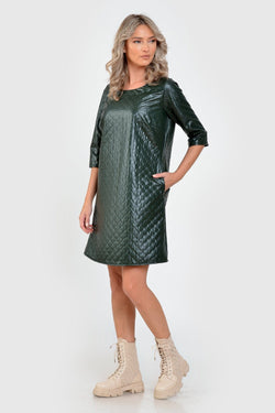 Rochie casual matlasata verde Sancha Natalee Fashion