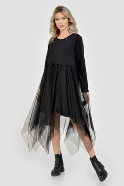 Rochie casual negra 3/4 Dumitra Natalee Fashion